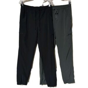 Eddie Bauer Women's 'S Fleece Line Jogger Lot Of Two Pants Black/ Olive Green